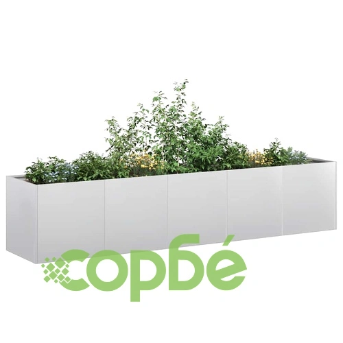 Кашпа от поцинкована стомана 200x40x40 см с отворено дъно ➤ топ цена ➤ sorbe.bg