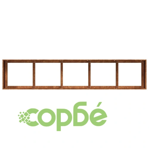Кашпа от патинираща стомана с ръждив ефект, 200x40x40 см ➤ топ цена ➤ sorbe.bg