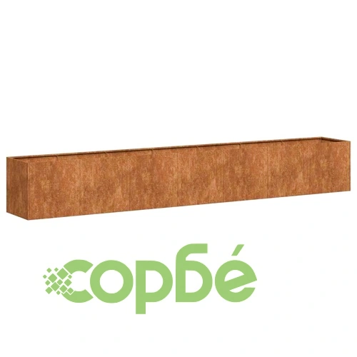 Кашпа от патинираща стомана с ръждив ефект, 280x40x40 см ➤ топ цена ➤ sorbe.bg