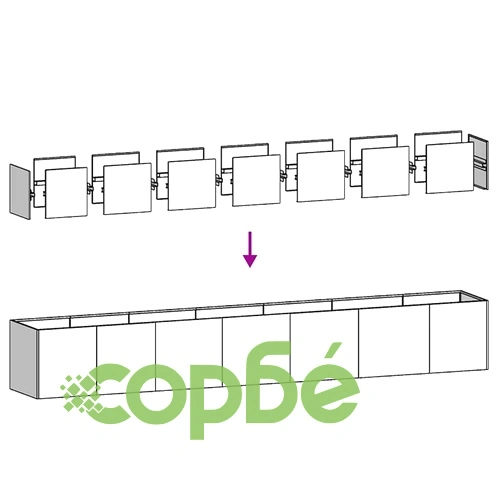 Кашпа от патинираща стомана с ръждив ефект, 280x40x40 см ➤ топ цена ➤ sorbe.bg