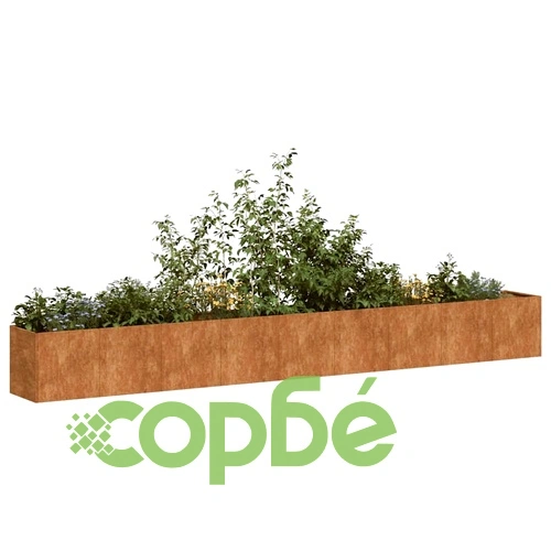 Кашпа от патинираща стомана с ръждив ефект, 360x40x40 см ➤ топ цена ➤ sorbe.bg