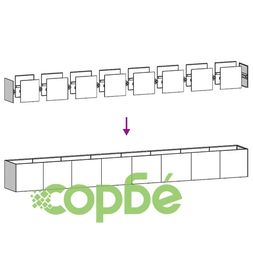 Кашпа от патинираща стомана с ръждив ефект, 360x40x40 см ➤ топ цена ➤ sorbe.bg