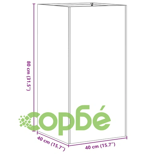Кашпа от студеновалцувана стомана, антрацит, 40x40x80 см ➤ топ цена ➤ sorbe.bg