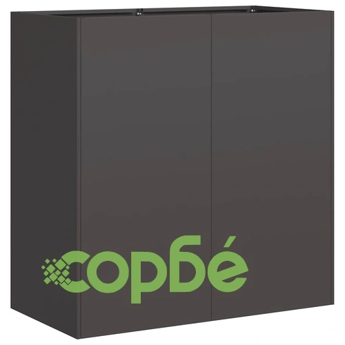 Черна градинска кашпа от студеновалцувана стомана, 80x40x80 см ➤ топ цена ➤ sorbe.bg