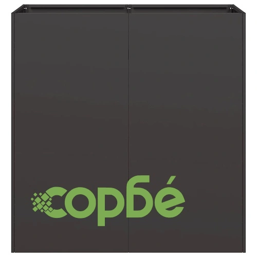 Черна градинска кашпа от студеновалцувана стомана, 80x40x80 см ➤ топ цена ➤ sorbe.bg