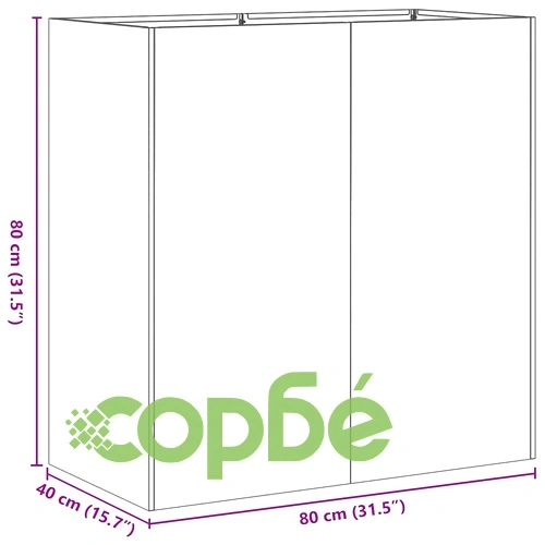 Кашпа от Поцинкована Стомана, 80x40x80 см, за Градина и Балкон ➤ топ цена ➤ sorbe.bg