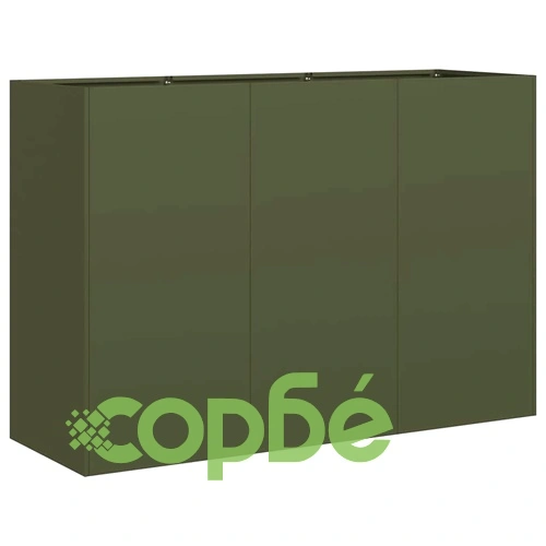 Кашпа от студеновалцувана стомана, маслиненозелена, 120x40x80 см ➤ топ цена ➤ sorbe.bg
