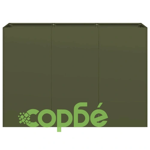 Кашпа от студеновалцувана стомана, маслиненозелена, 120x40x80 см ➤ топ цена ➤ sorbe.bg