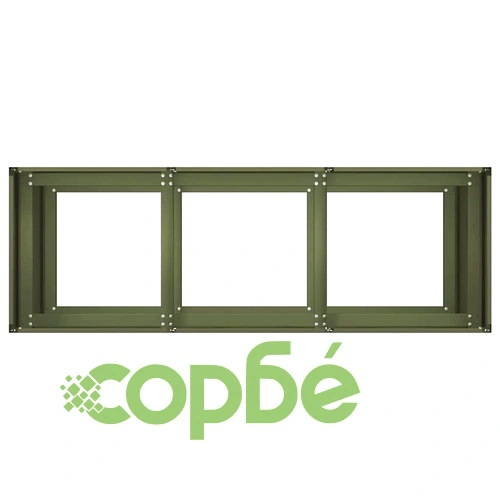 Кашпа от студеновалцувана стомана, маслиненозелена, 120x40x80 см ➤ топ цена ➤ sorbe.bg