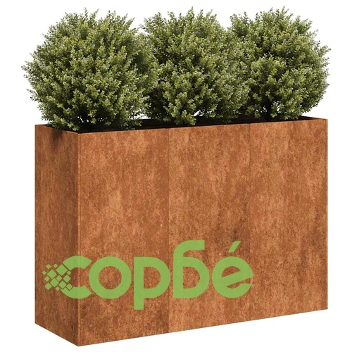 Кашпа от патинираща стомана с ръждив ефект, 120x40x80 см ➤ топ цена ➤ sorbe.bg