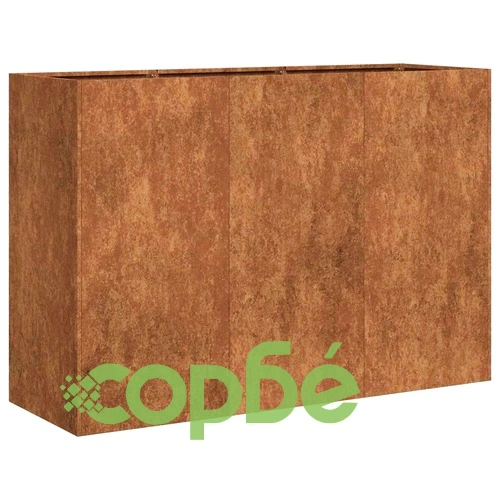 Кашпа от патинираща стомана с ръждив ефект, 120x40x80 см ➤ топ цена ➤ sorbe.bg