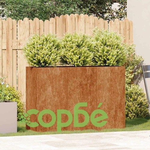 Кашпа от патинираща стомана с ръждив ефект, 120x40x80 см ➤ топ цена ➤ sorbe.bg