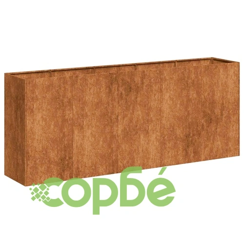 Кашпа от патинираща стомана с ръждив ефект, 200x40x80 см ➤ топ цена ➤ sorbe.bg