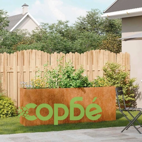 Кашпа от патинираща стомана с ръждив ефект, 200x40x80 см ➤ топ цена ➤ sorbe.bg