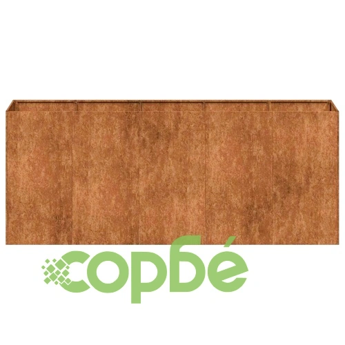 Кашпа от патинираща стомана с ръждив ефект, 200x40x80 см ➤ топ цена ➤ sorbe.bg