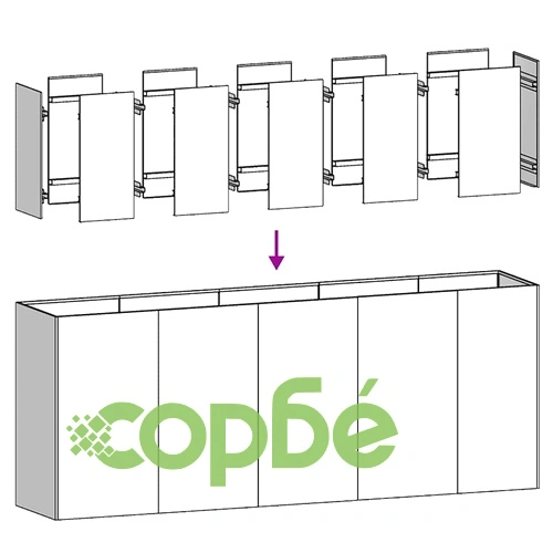 Кашпа от патинираща стомана с ръждив ефект, 200x40x80 см ➤ топ цена ➤ sorbe.bg