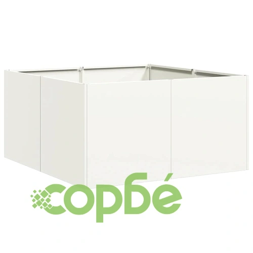 Кашпа от студеновалцувана стомана, бяла, 80x80x40 см ➤ топ цена ➤ sorbe.bg
