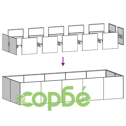 Кашпа от патинираща стомана с ръждив ефект, 200x80x40 см ➤ топ цена ➤ sorbe.bg
