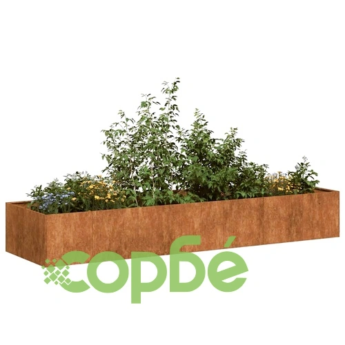 Кашпа от патинираща стомана с ръждив ефект, 280x80x40 см ➤ топ цена ➤ sorbe.bg