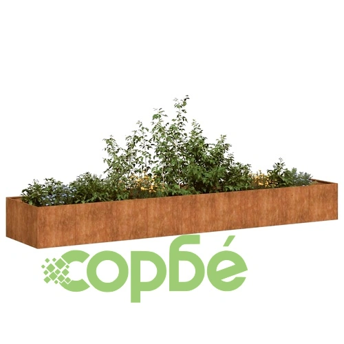 Кашпа от патинираща стомана с ръждив ефект, 360x80x40 см ➤ топ цена ➤ sorbe.bg