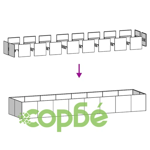 Кашпа от патинираща стомана с ръждив ефект, 360x80x40 см ➤ топ цена ➤ sorbe.bg