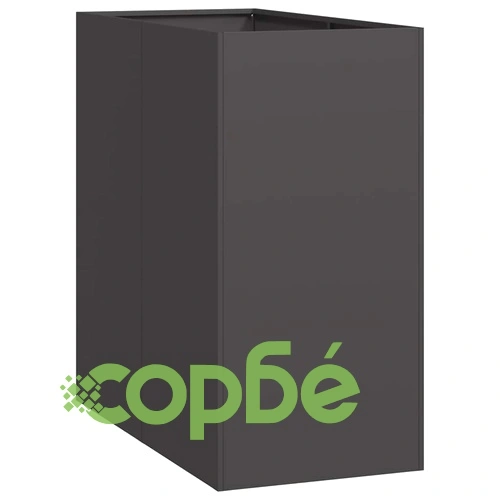Стоманена градинска кашпа в черно, 40x80x80 см, с отворено дъно ➤ топ цена ➤ sorbe.bg