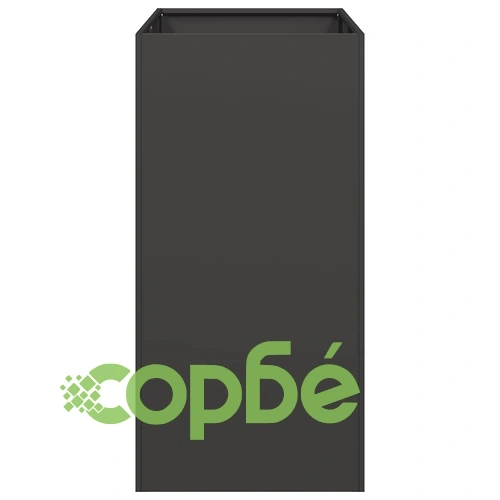 Стоманена градинска кашпа в черно, 40x80x80 см, с отворено дъно ➤ топ цена ➤ sorbe.bg