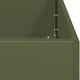 Стоманена градинска кашпа в маслиненозелено, 40x80x80 см, с отворено дъно
