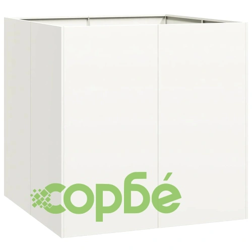 Квадратна Кашпа от Стомана в Бяло, 80x80x80 см, за Градина и Тераса на топ цена от sorbe.bg Квадратна Кашпа от Стомана в Бяло, 80x80x80 см, за Градина и Тераса ➤ топ цена ➤ sorbe.bg