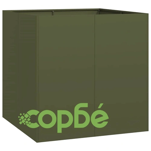 Метална Кашпа от Стомана, Маслиненозелена, 80x80x80 см ➤ топ цена ➤ sorbe.bg