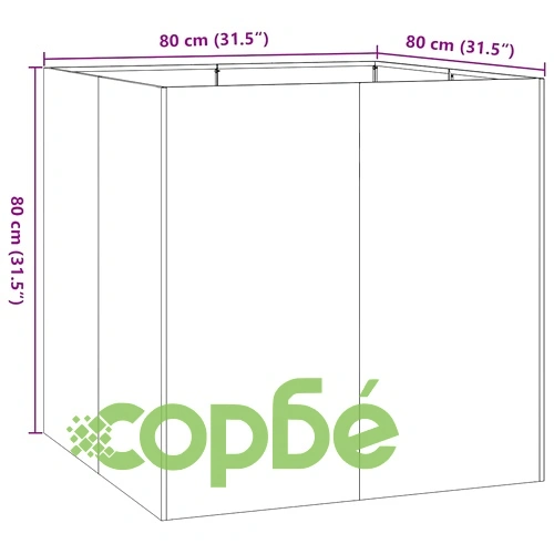 Кашпа от патинираща стомана с ръждив ефект, 80x80x80 см ➤ топ цена ➤ sorbe.bg