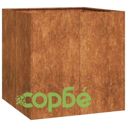 Кашпа от патинираща стомана с ръждив ефект, 80x80x80 см ➤ топ цена ➤ sorbe.bg