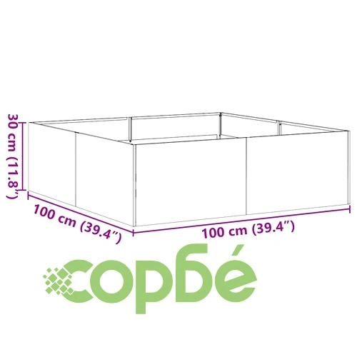 Кашпа от патинираща стомана с ръждив ефект, 100x100x30 см ➤ топ цена ➤ sorbe.bg