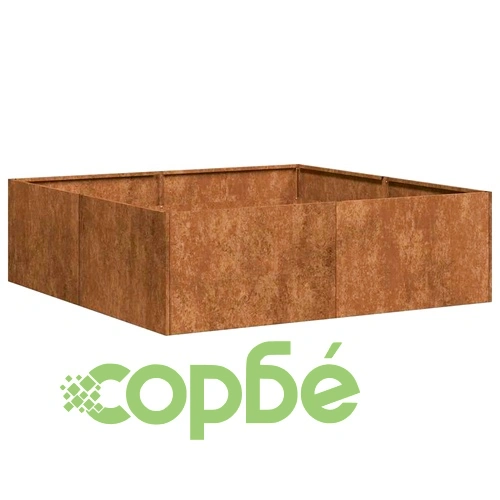 Кашпа от патинираща стомана с ръждив ефект, 100x100x30 см ➤ топ цена ➤ sorbe.bg