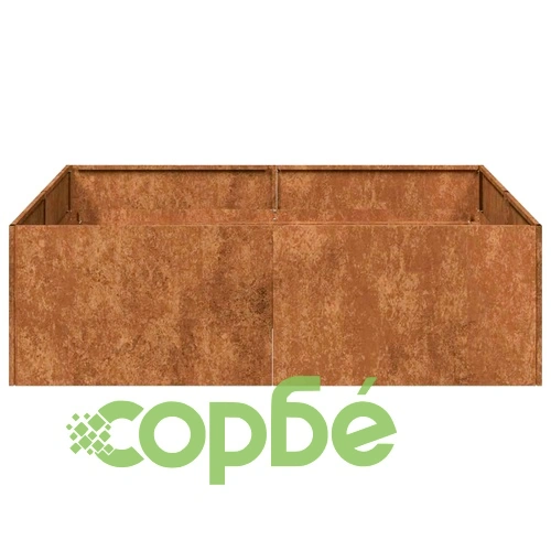 Кашпа от патинираща стомана с ръждив ефект, 100x100x30 см ➤ топ цена ➤ sorbe.bg