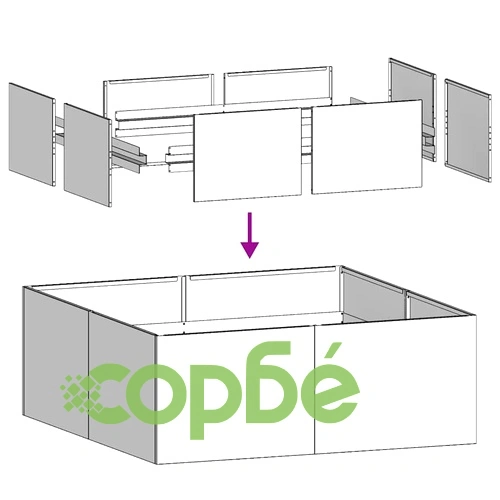 Кашпа от патинираща стомана с ръждив ефект, 100x100x30 см ➤ топ цена ➤ sorbe.bg