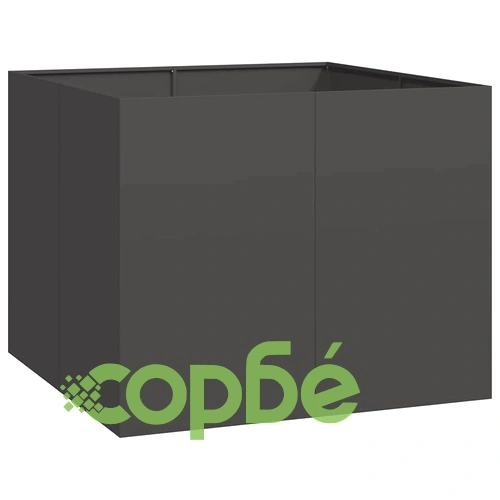 Кашпа от студено валцувана стомана, черна, 100x100x80 см ➤ топ цена ➤ sorbe.bg