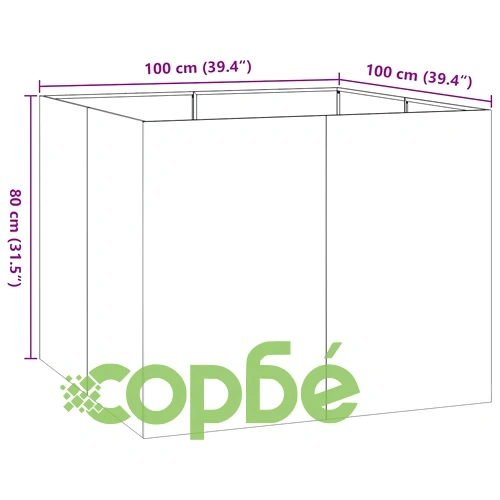 Кашпа от патинираща стомана с ръждив ефект, 100x100x80 см ➤ топ цена ➤ sorbe.bg