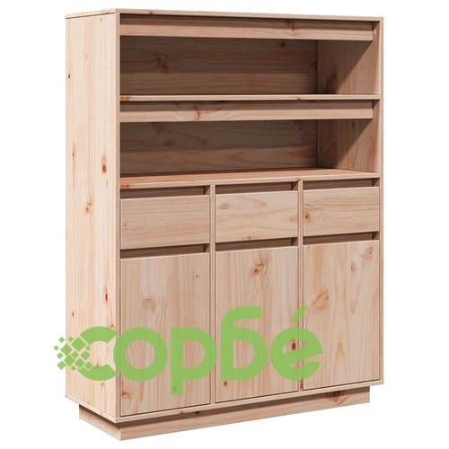 Висок шкаф от масивна борова дървесина 89x34x116,5 см ➤ топ цена ➤ sorbe.bg