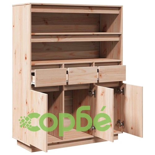 Висок шкаф от масивна борова дървесина 89x34x116,5 см ➤ топ цена ➤ sorbe.bg