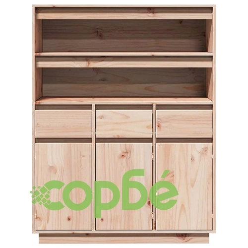 Висок шкаф от масивна борова дървесина 89x34x116,5 см ➤ топ цена ➤ sorbe.bg