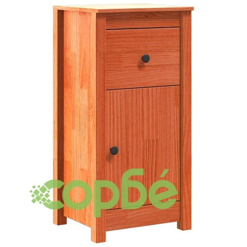 Шкаф от масивно борово дърво, восъчно кафяв, 39 x 34,5 x 80 см ➤ топ цена ➤ sorbe.bg