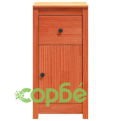 Шкаф от масивно борово дърво, восъчно кафяв, 39 x 34,5 x 80 см ➤ топ цена ➤ sorbe.bg