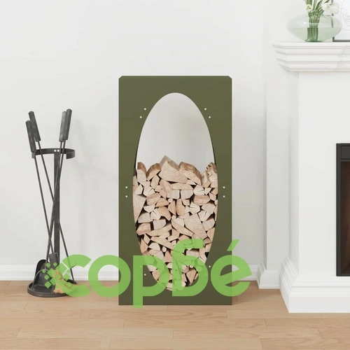 Стойка за дърва за огрев, 50x23x100 см, от студеновалцувана стомана, маслиненозелена ➤ топ цена ➤ sorbe.bg