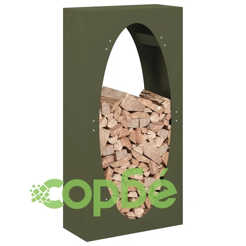 Стойка за дърва за огрев, 50x23x100 см, от студеновалцувана стомана, маслиненозелена ➤ топ цена ➤ sorbe.bg