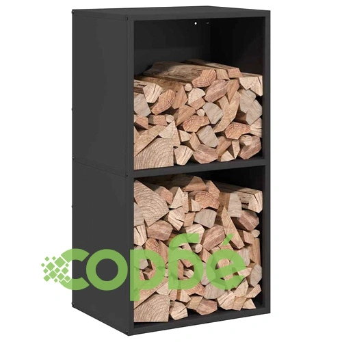 Стойка за дърва за огрев, черна, 40x30x75 см, от студеновалцувана стомана ➤ топ цена ➤ sorbe.bg