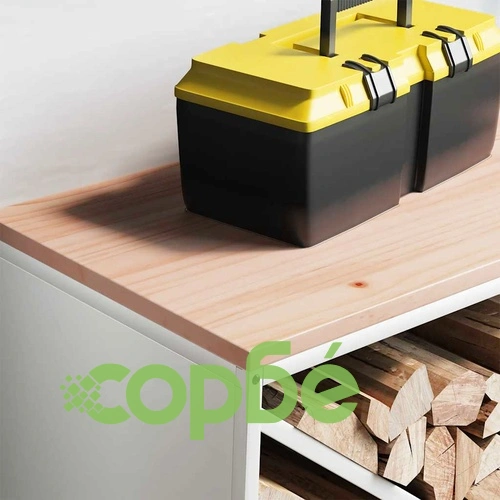 Стойка за дърва с дървен плот от студено валцувана стомана, бяла 100,5x35,5x40 см ➤ топ цена ➤ sorbe.bg