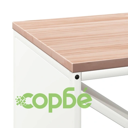 Стойка за дърва с дървен плот от студено валцувана стомана, бяла 100,5x35,5x40 см ➤ топ цена ➤ sorbe.bg