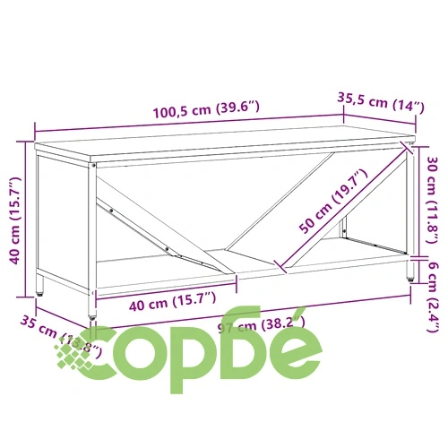 Стойка за дърва за огрев с дървена горна част, маслиненозелена, 100,5x35,5x40 см ➤ топ цена ➤ sorbe.bg