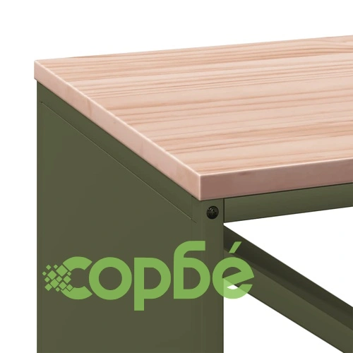 Стойка за дърва за огрев с дървена горна част, маслиненозелена, 100,5x35,5x40 см ➤ топ цена ➤ sorbe.bg